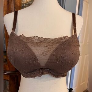 Ambrielle Brown Lace Bralette